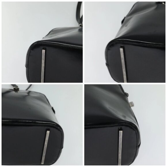 GUCCI Shoulder Bag Enamel Black Silver 002 1038 Auth ti3139 - Picture 14 of 16